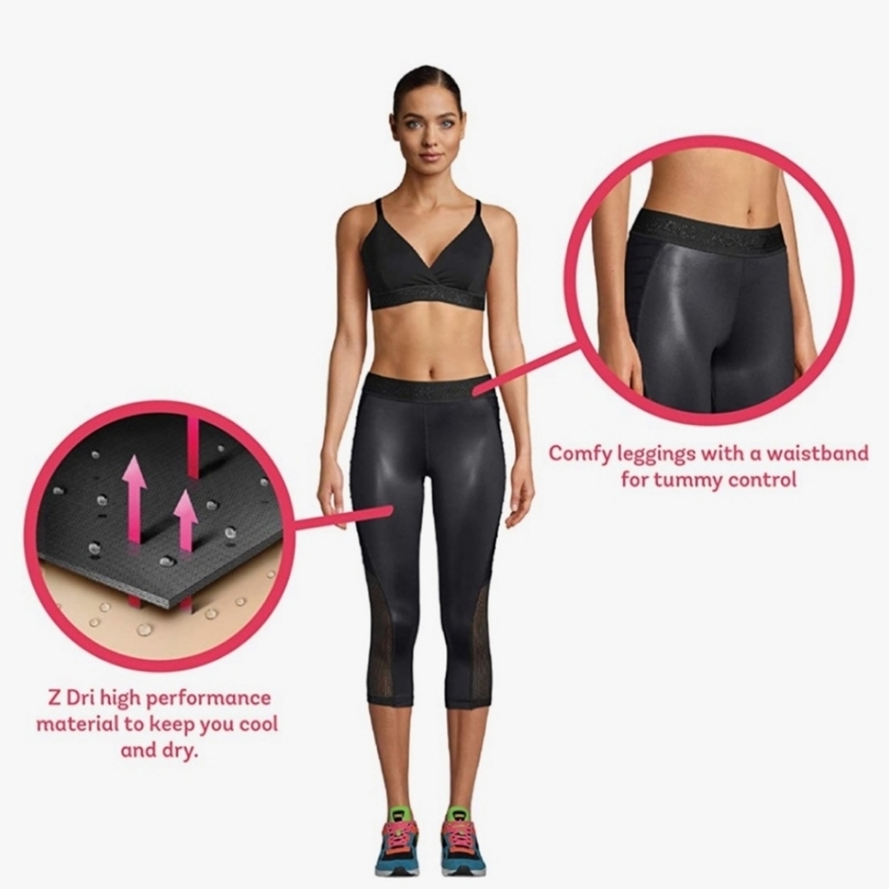 Zumba Capri Fitness Workout Leggings for Women with Breathable Mesh Panels